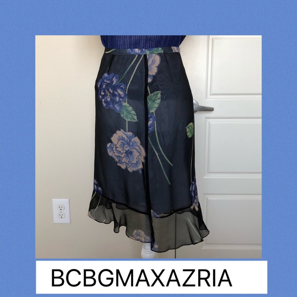 BCBGMAXAZRIA Navy Blue Midi Skirt
